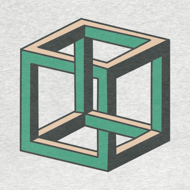 Impossible Cube Optical Illusion by ckrickett